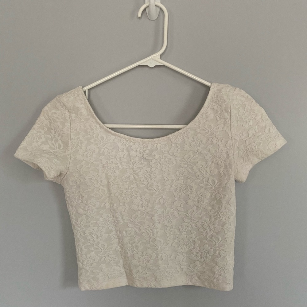 divided white floral top